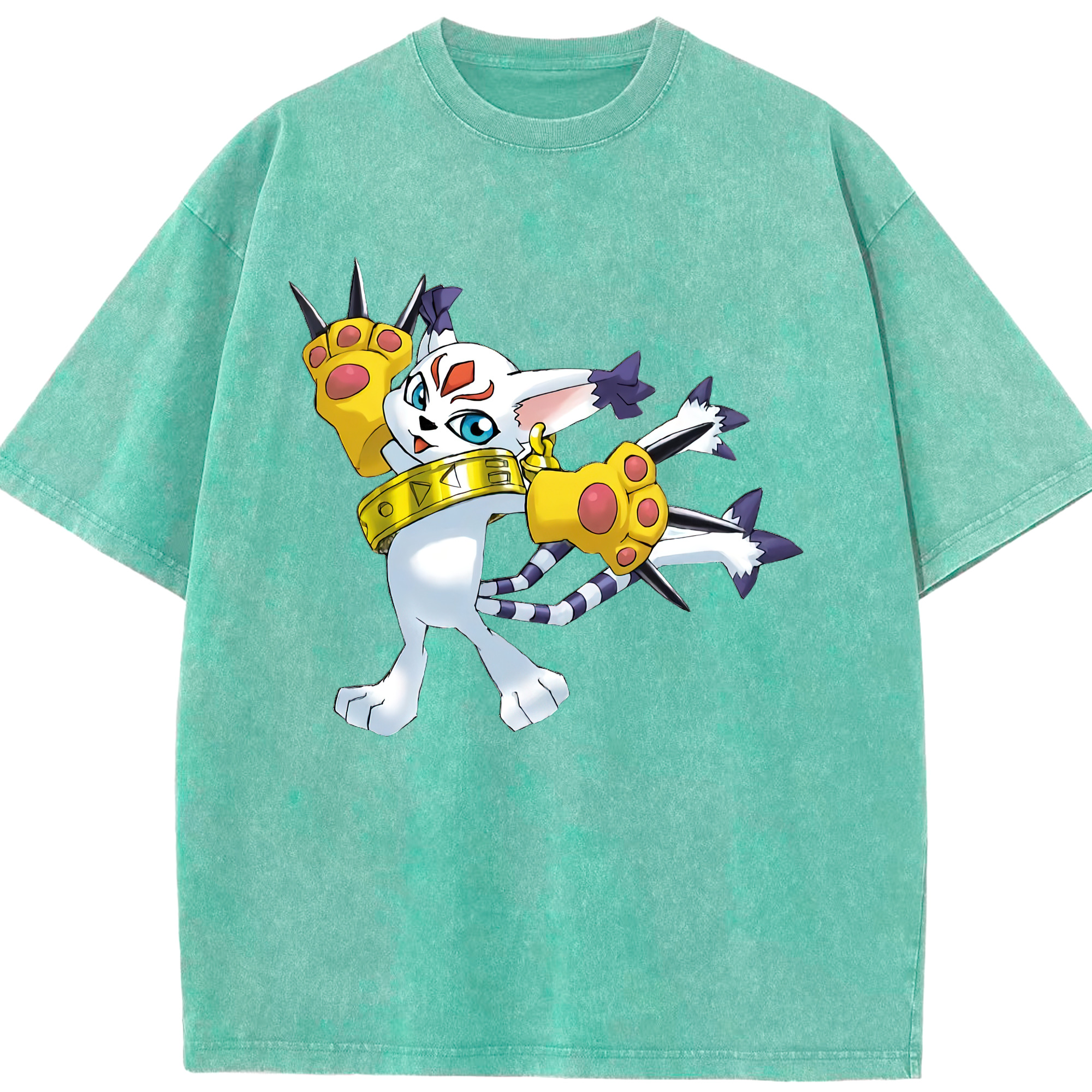 （画像用） Digimon デジタルモンスター/デジモン 綿100% ヴィンテージ風 半袖Tシャツ（フロントプリント）
